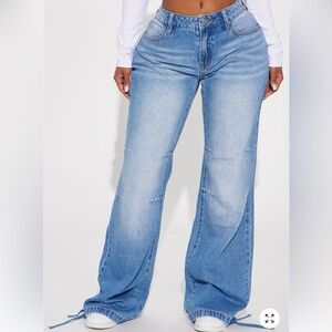 Fashion Nova Sky Blue Wide Leg Jeans